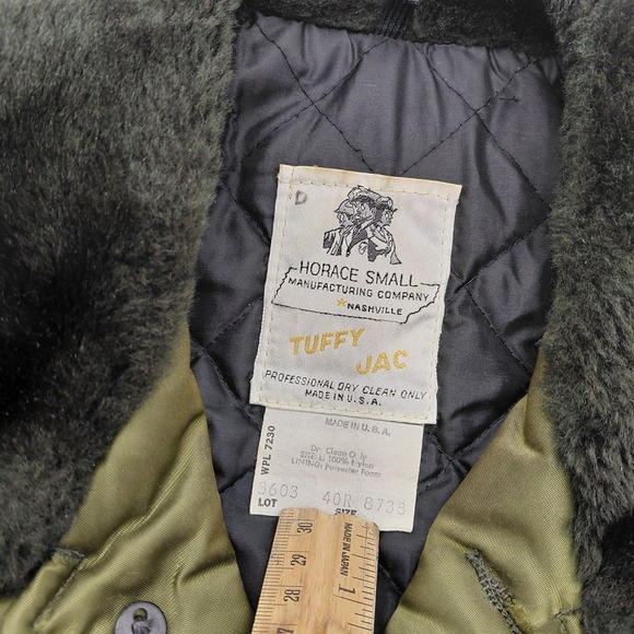 50s Horace Small TUFFY JAC Nylon Jacket 40R Waterbury Brass Buttons USA Green - Picture 2 of 13